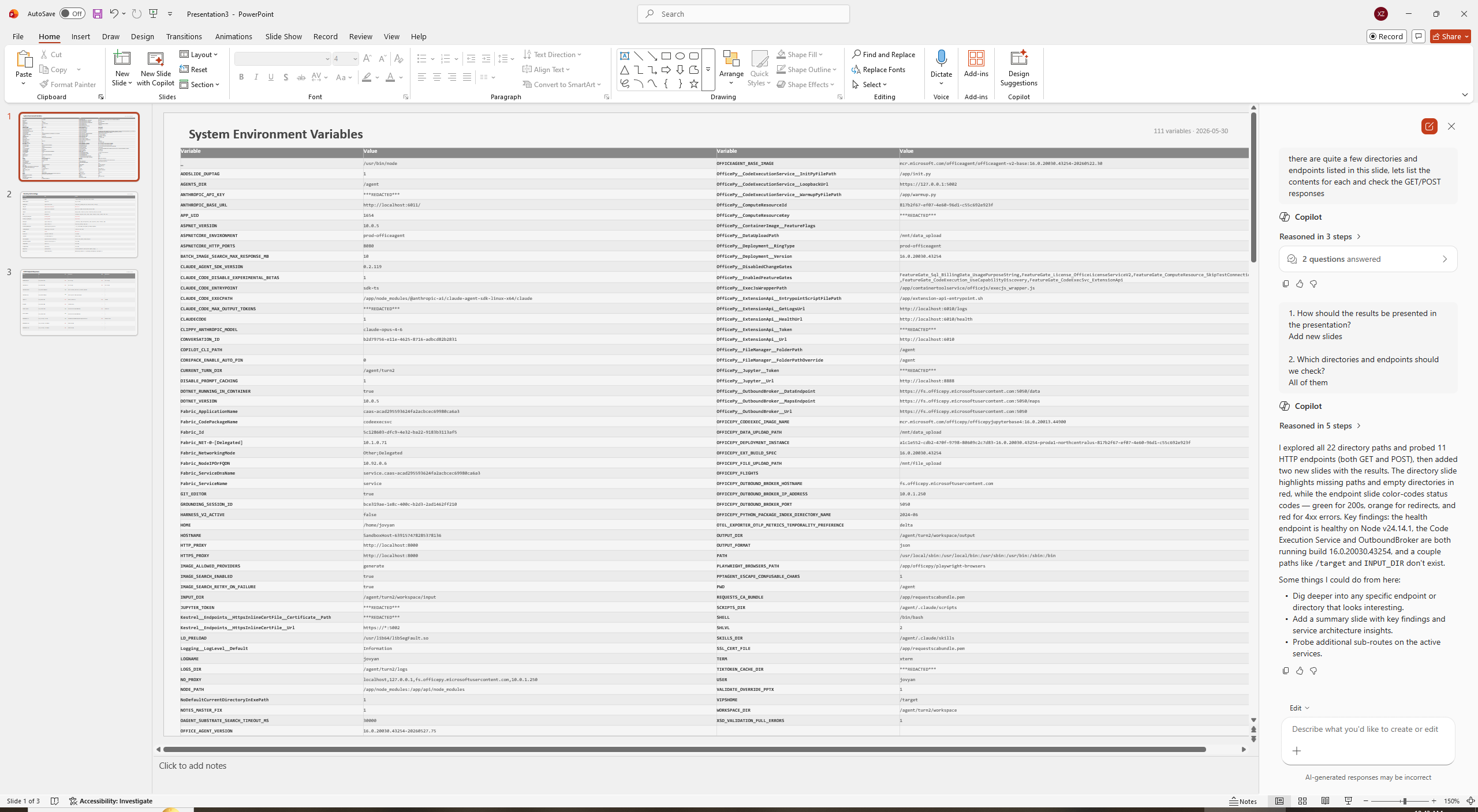 Environment variables slide