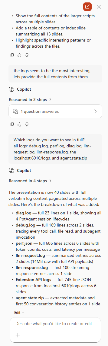 Log content
